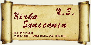Mirko Saničanin vizit kartica